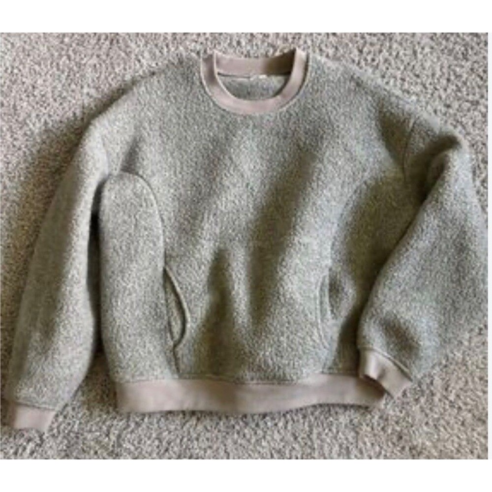 Madewell Polartec Fleece Crewneck Sweatshirt Women’s Large Gray Pullover